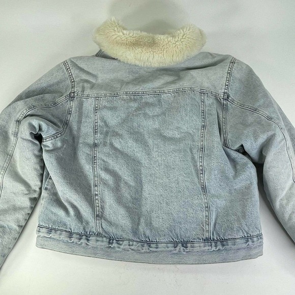 OAT New York Women's Blue Denim Trucker Jacket Sz XL Reversible Shepra Jeans - Picture 3 of 11